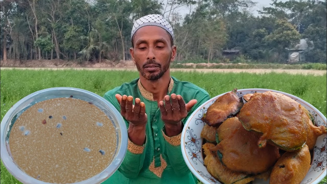পুঁই পাতার চপ সাথে আছে পরান ঠান্ডা করার শরবত, কলুই ক্ষেতের মাঝখানে বসে ইফতার করতে শান্তি আলাদা।