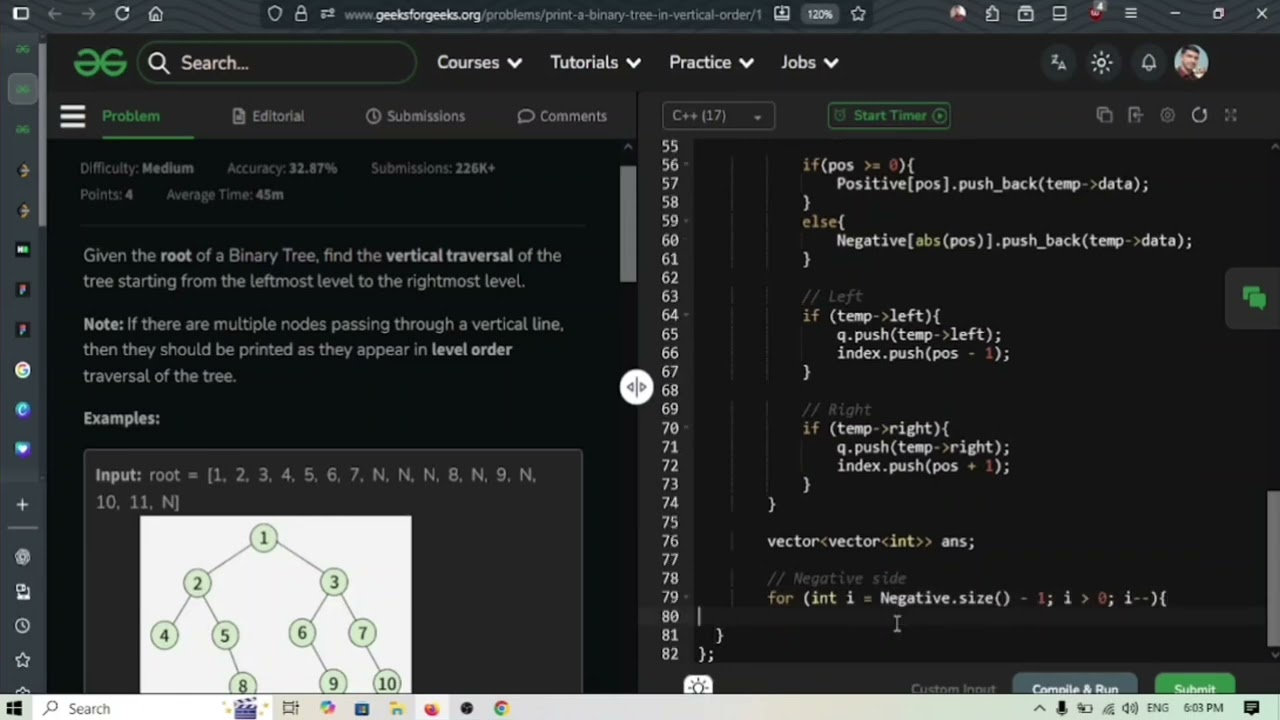 Vertical Tree Traversal | GFG-POTD |15/03/2026 | C++ Solution | #gfg #trending
