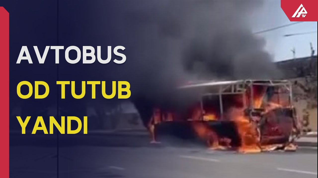 Bakıda avtobus alışıb yandı - APA TV