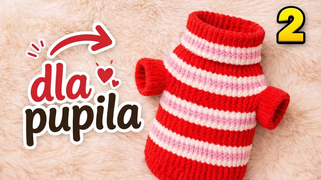 SWETEREK DLA PIESKA LUB KOTKA NA DRUTACH część 2