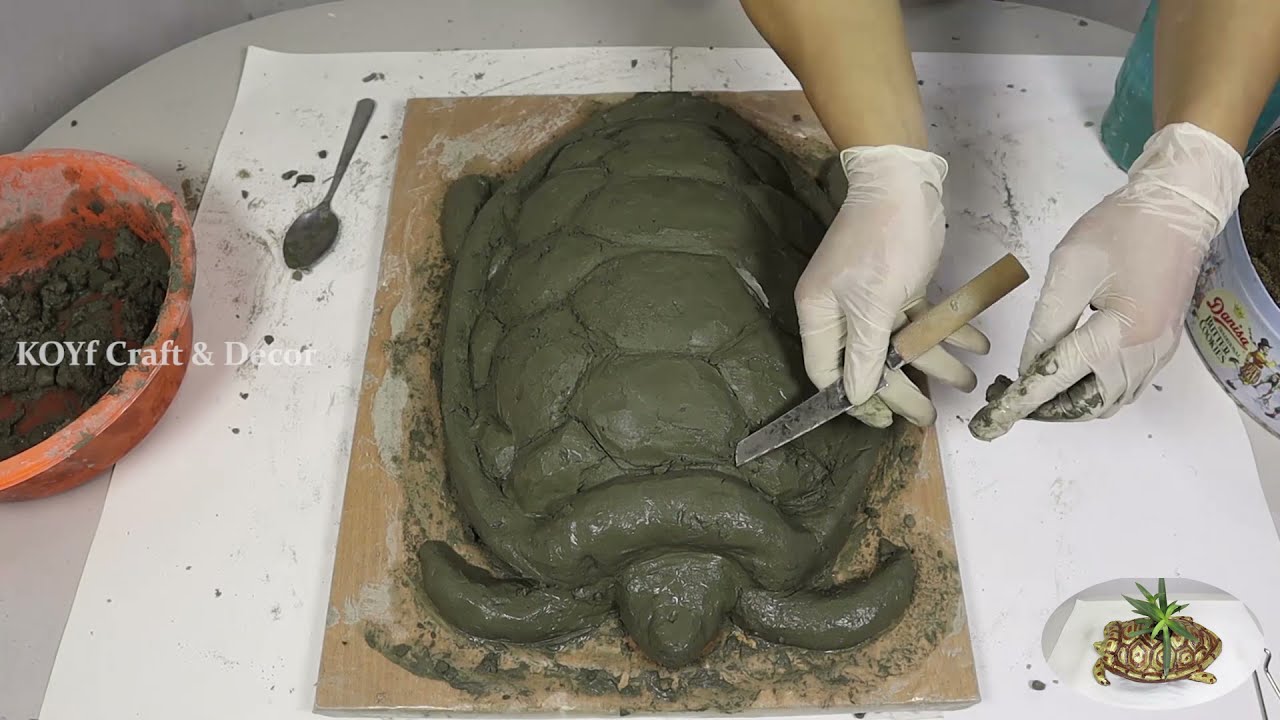 3 Unique craft ideas Cute animal Turtle Crocodile Octopus cement pot