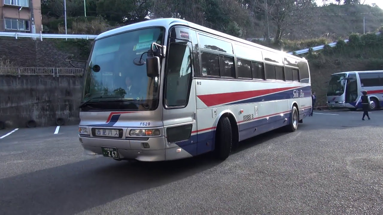 もう一台バス入ってきまーす！！ 西肥バス 駐車場　ガイドさん誘導編　大型観光バス  修学旅行 Tourist Bus Turning round RYOKAN Parking.