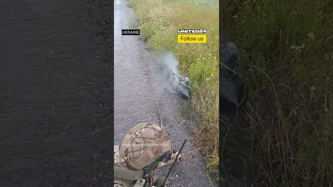 Ukrainian Soldier Destroys Russian FPV Drone #warinukraine