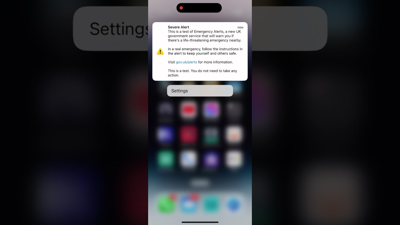 UK Government - Emergency alert