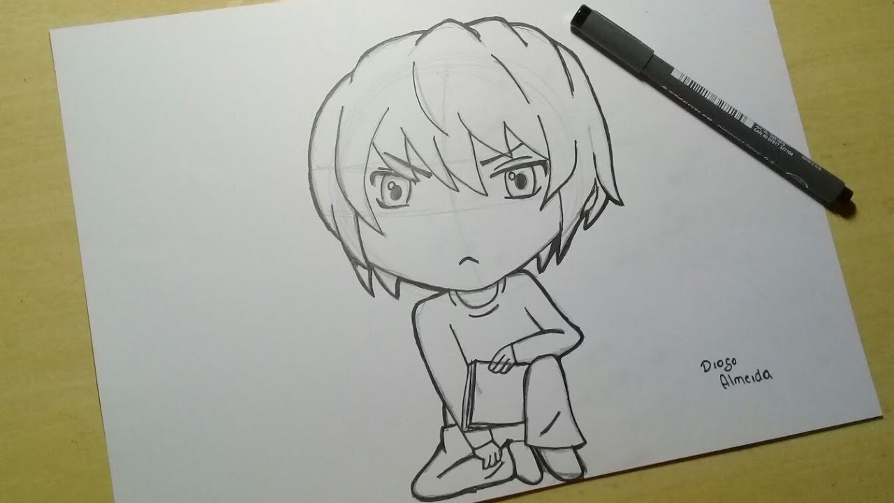 TUTORIAL COMO DESENHAR o LIGHT do #DEATHNOTE passo a passo