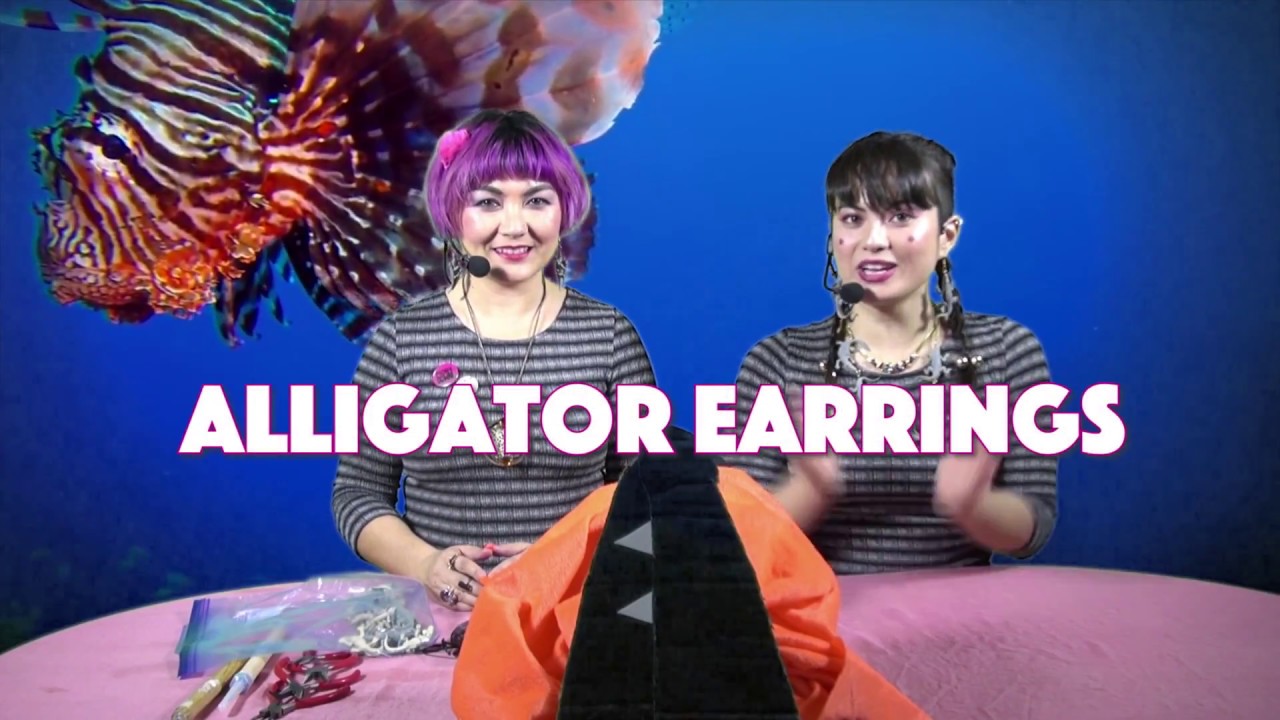 ASMR Crafting with Sayuri and Gabby La La - How to Make Alligator Earrings Tutorial