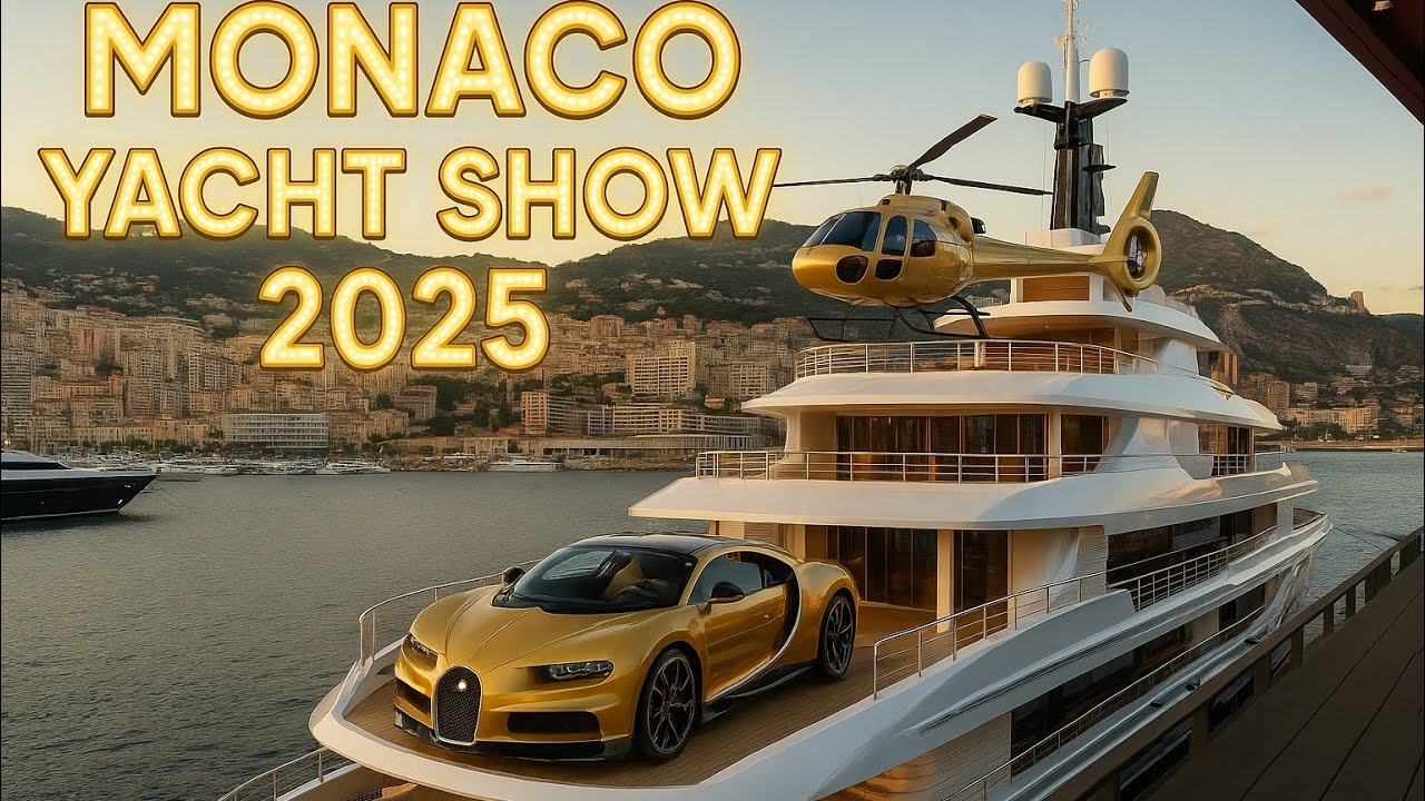 💎 Monaco Yacht Show 2025: Superyacht, Gold Bugatti & Helicopter Luxury! 🚤🚁✨