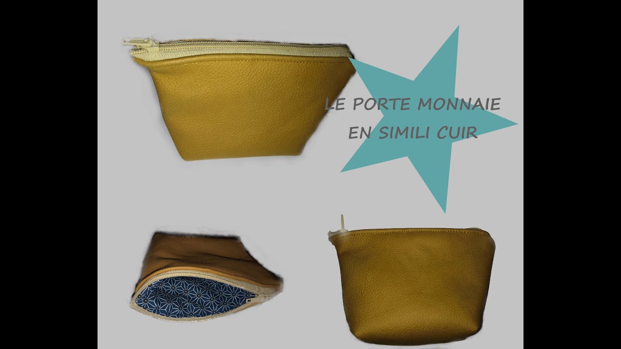 DIY Tuto Couture: Coudre un petit porte-monnaie Simili Cuir pour moins de 2,5€