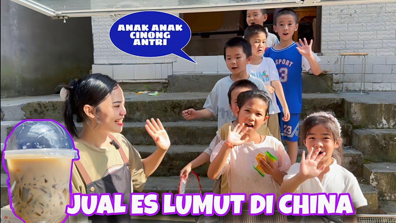 AKHIRNYA JUAL ES DI CHINA, KAGET DILUAR EKSPEKTASI  ANAK ANAK SUDAH ANTRI DIDEPAN KEDAI TAWA