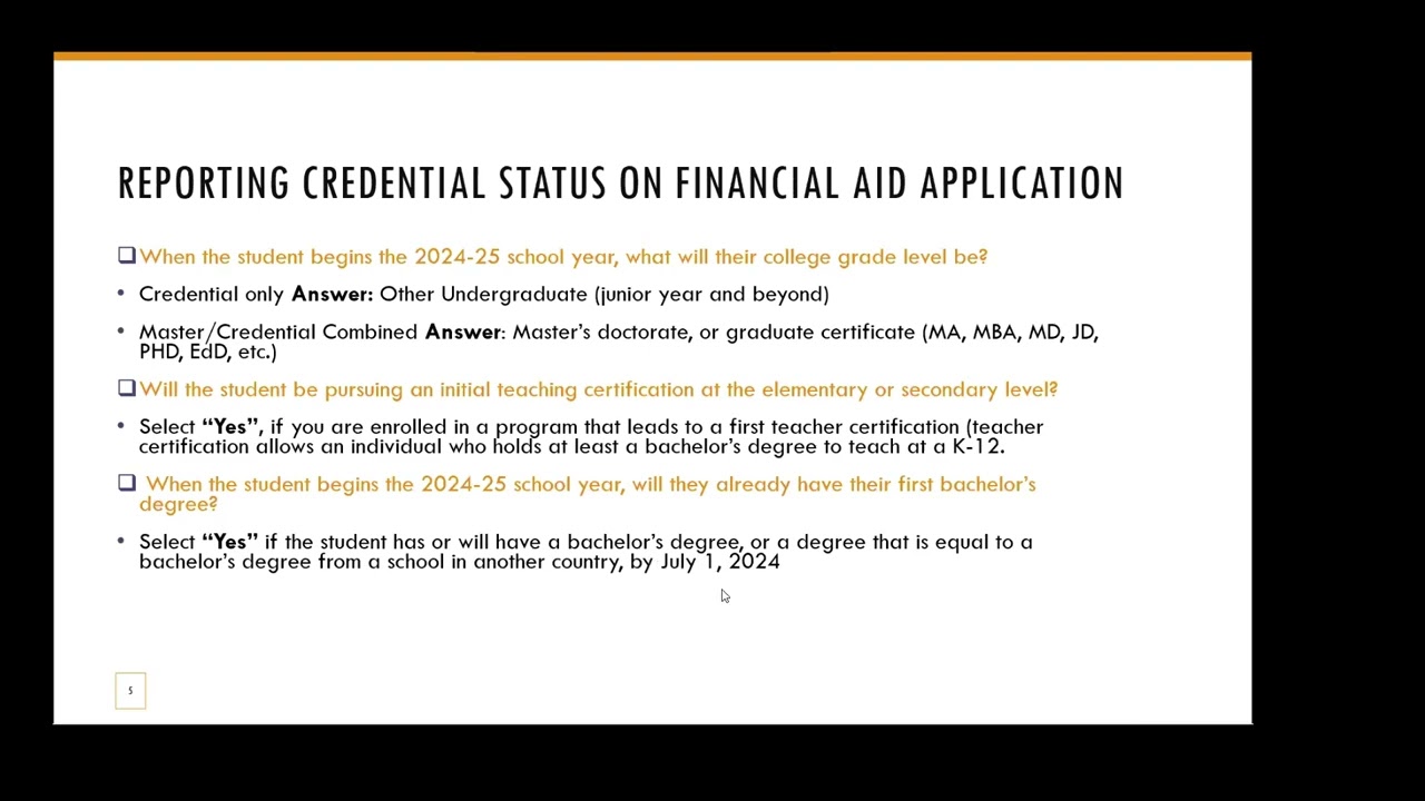 Credential Students Financial Aid Webinar