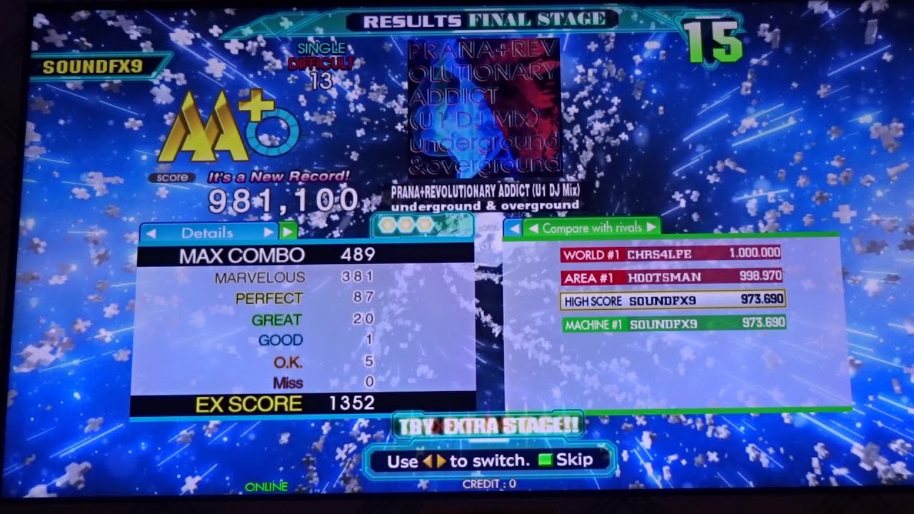 PRANA+REVOLUTIONARY ADDICT (U1 DJ MIX) - DIFFICULT (13) - AA#675 (GFC) on DDR A20 PLUS (AC, US)