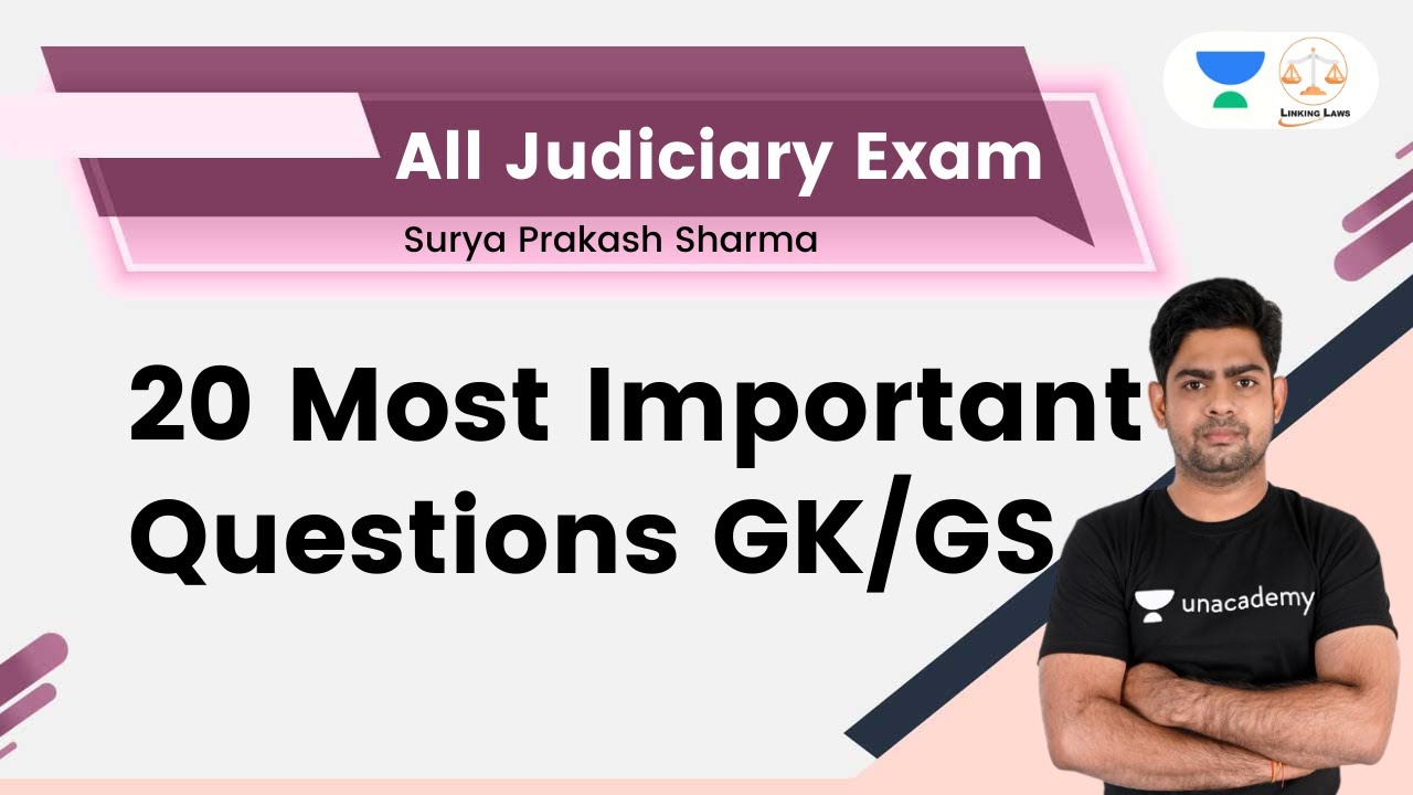20 Most important questions for GK/GS | Current Affairs | Judiciary | Surya Prakash Sharma