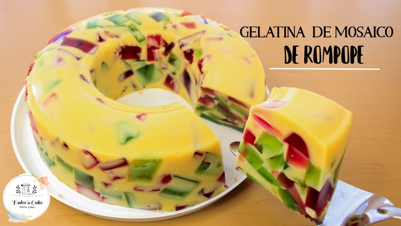 PREPARA UNA GELATINA DE MOSAICO DE ROMPOPE / DELICIOSA / DULCES CAKE