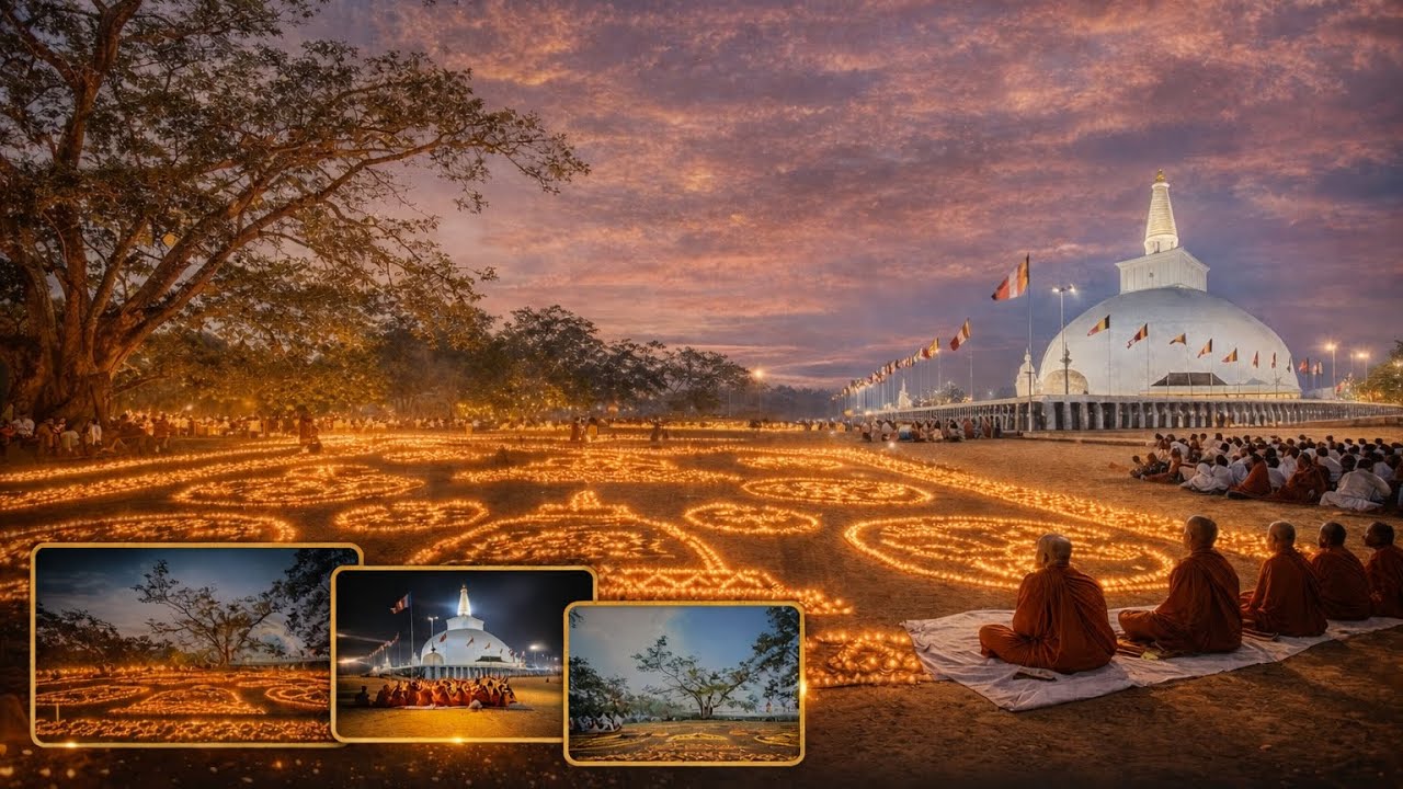 පහන් 84000ක ආලෝක පූජාව රුවන්වැලි සෑ රජුන් අසල