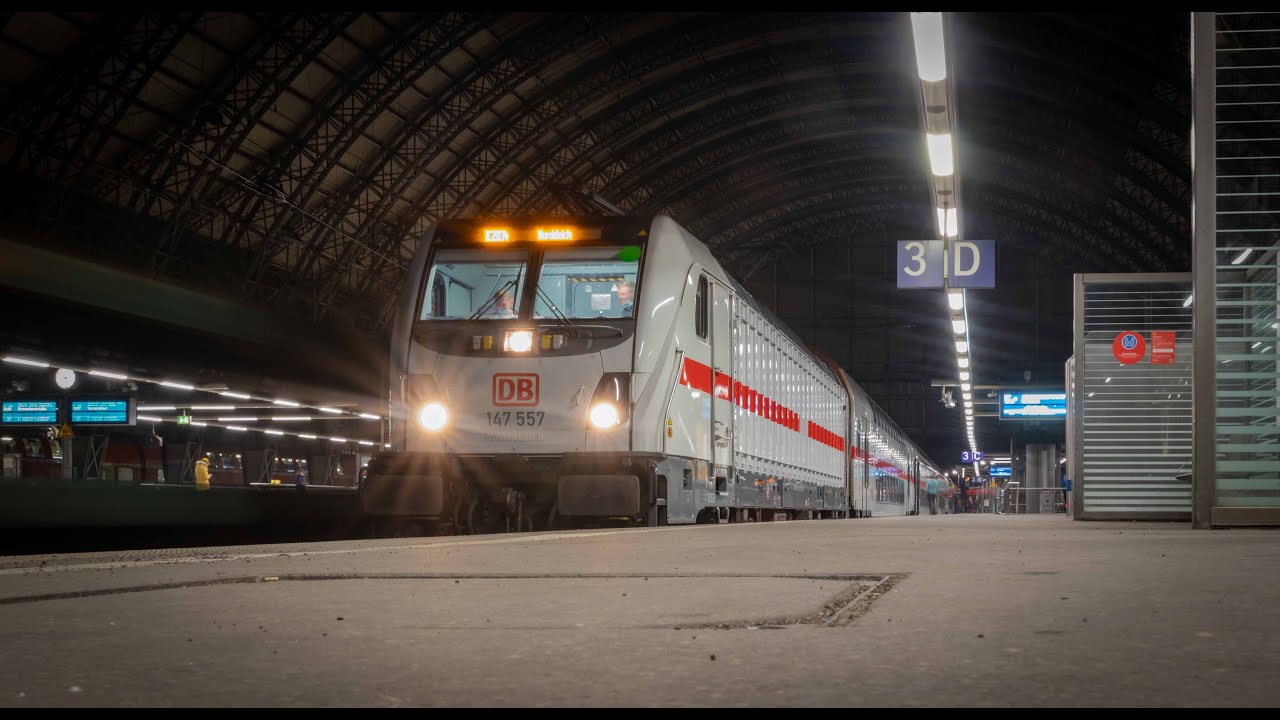 BR 147 557 zieht IC 2034 aus dem Bremer Hauptbahnhof