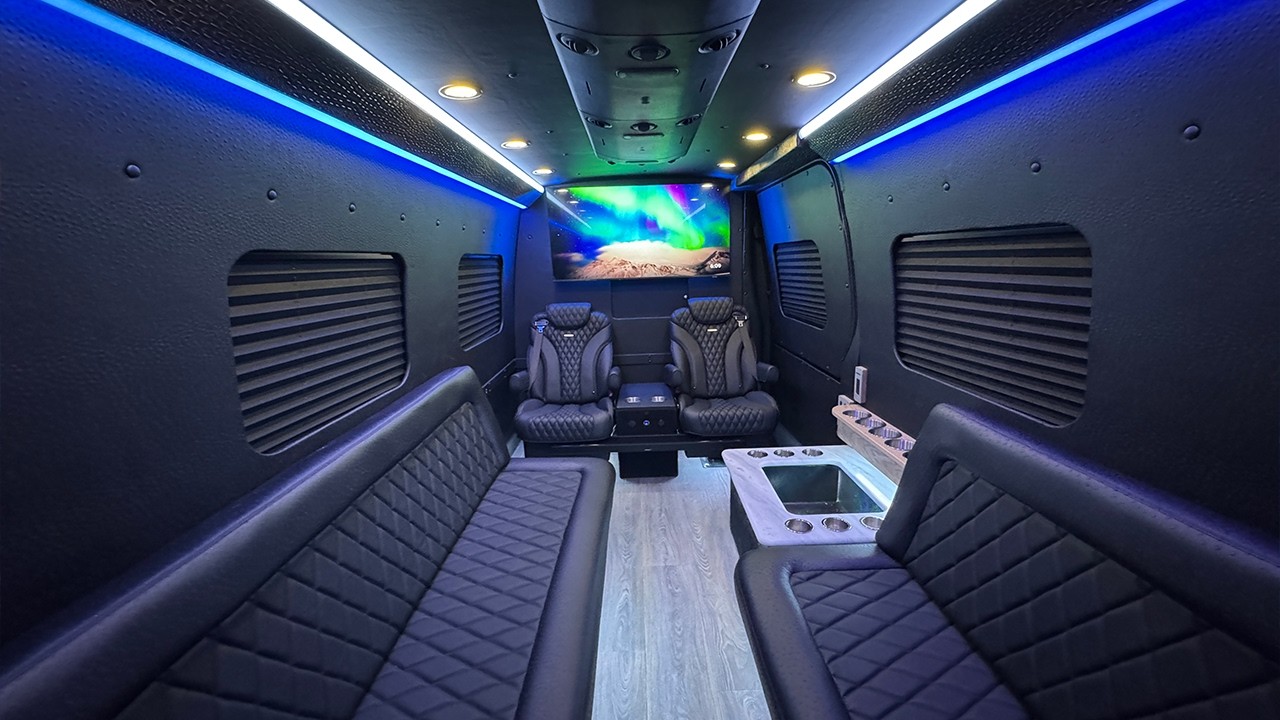 Sprinter Limo VIP Hybrid with Captain Chairs & Huge Luggage Space - MK107