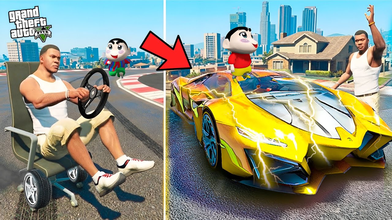 Franklin Upgrade ZERO To GOD SUPER CAR! in GTA 5 | SHINCHAN and CHOP