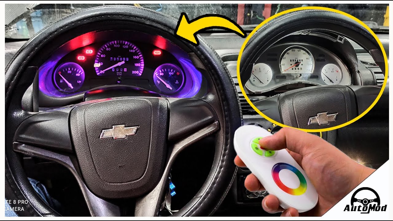 CORSA COM PAINEL DE LED COM 10 REAIS - COMO TROCAR ILUMINAÇÃO DO PAINEL DO CORSA WIND