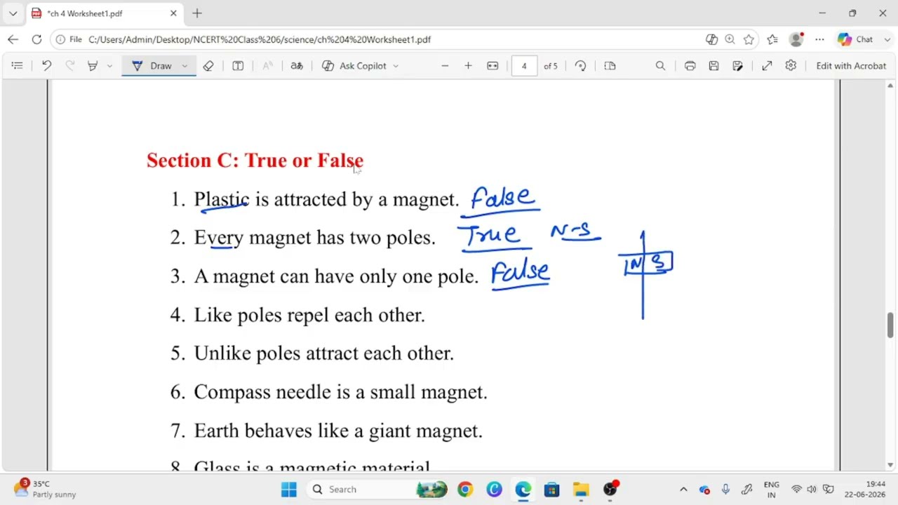 Class 6 Science Chapter 4 Worksheet | Exploring Magnets | MCQs, HOTS & Important Questions | NCERT