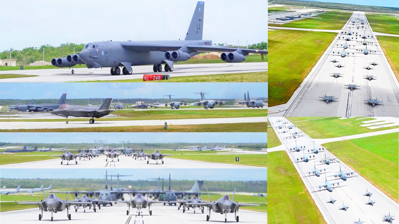 Epic Display of Air Power: U.S. & Allied Forces Elephant Walk at Andersen AFB | Mobility Guardian 23