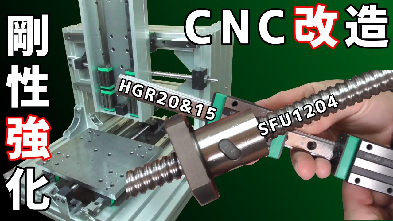 【ＤＩＹ】卓上ＣＮＣの剛性強化【SFU1204,HGR20＆15】