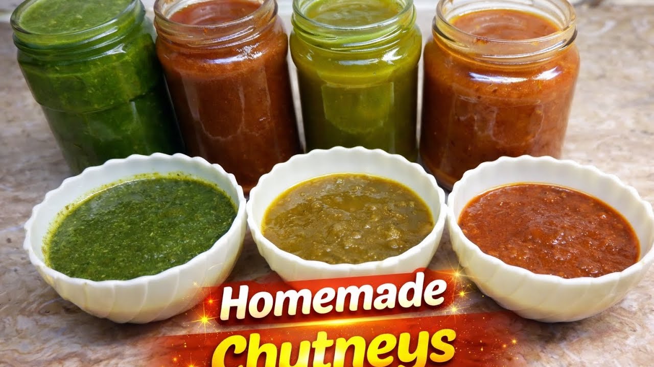 Ramadan special four chutneys Ramadan mubarik special recipe chutneys 😋