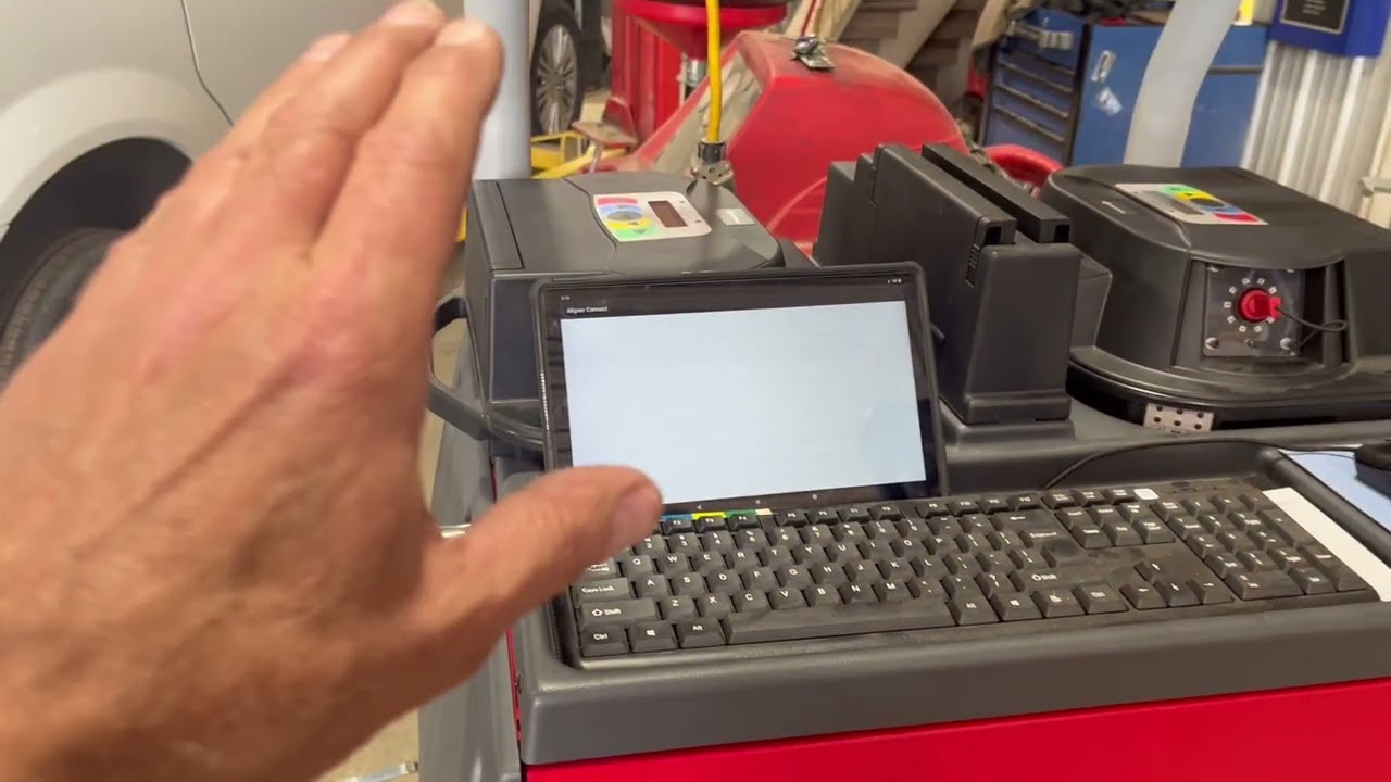 Turning the remote tablet on Rotary Aligner