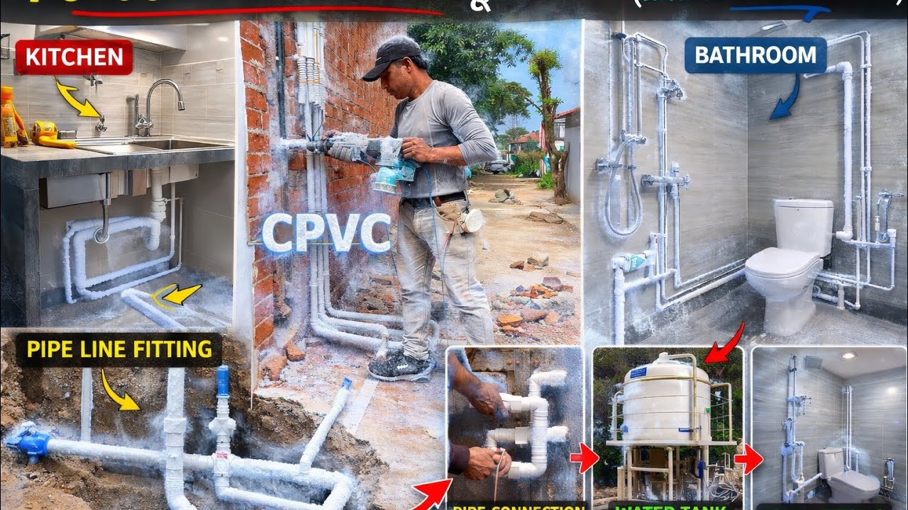 फूल बाथरूम की CPBC पाइप फिटिंग 