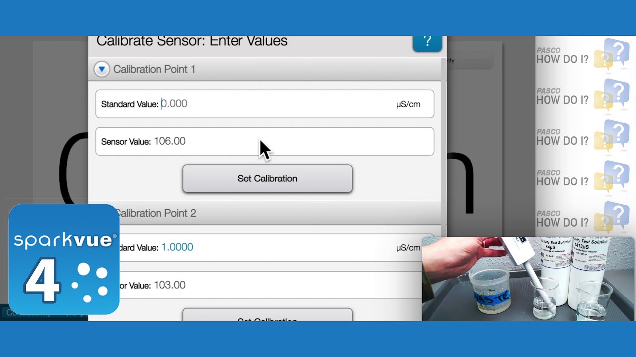 Calibrate a Wireless Conductivity Sensor & Set the Ion Coefficient (SPARKvue)