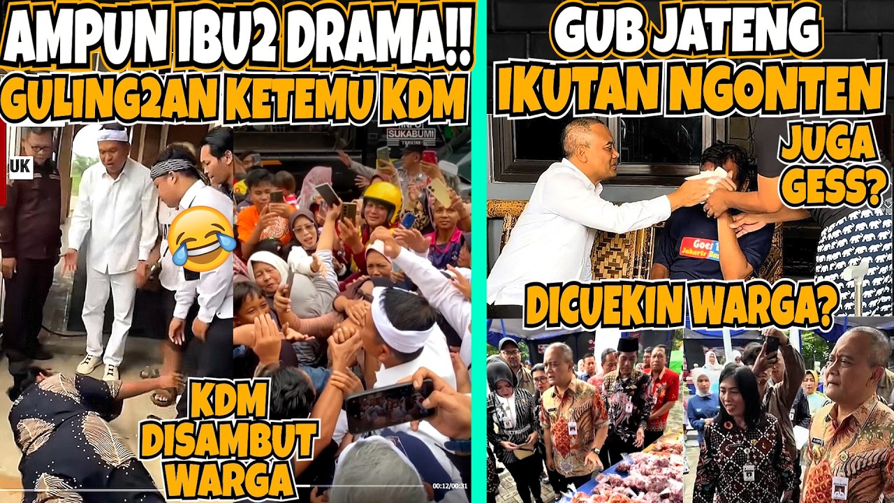 SUKABUMI HEBOH‼️IBU2 DRAMA GULING2AN KETEMU KDM🤣‼️GUB JATENG IKUTAN NGONTEN⁉️DICUEKIN WARGA😂⁉️