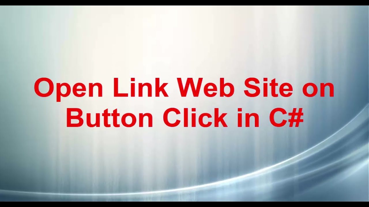 Open Link Web Site in CSharp