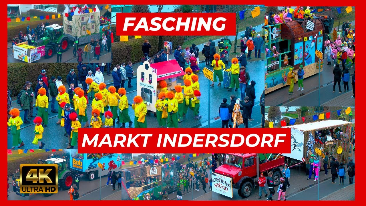 Faschingsumzug Karneval Fasching 2024 Markt Indersdorf ganzer Umzug 4k Rekordfasching Oberbayern