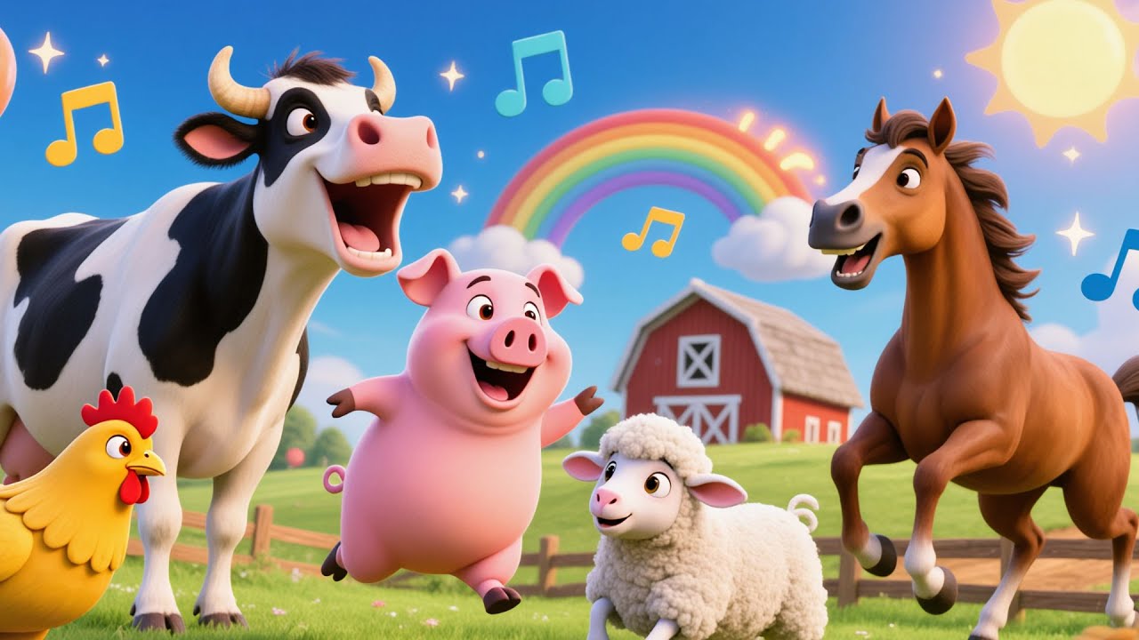 🐮🐷 Farmyard Friends Song | Farm Animals Song for Kids | Fun Nursery Rhymes 🎶