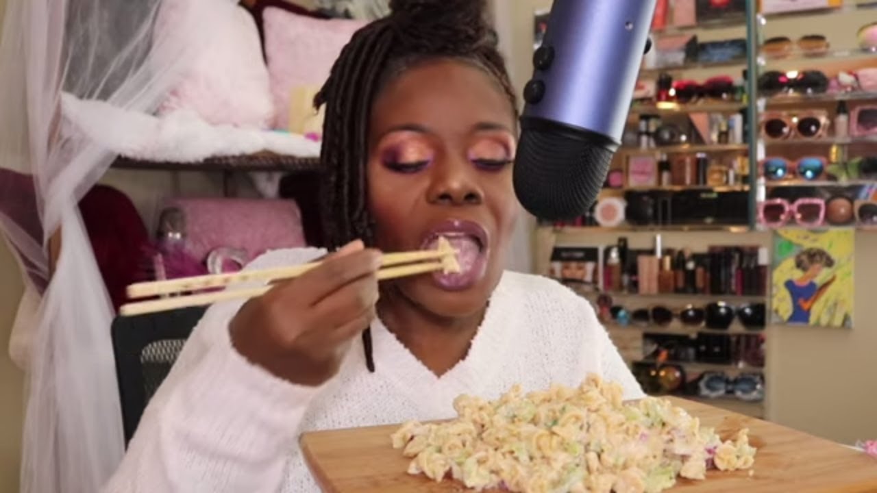 Cold Pasta ASMR Salad Eating Sounds