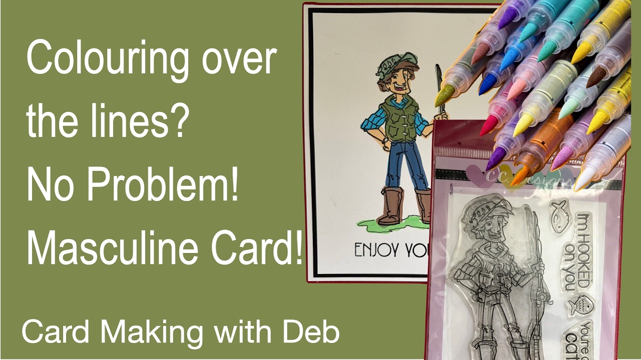 Colouring over the lines? No problem! Have you seen the before?    Masculine card