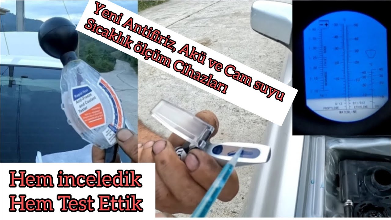 Antifiriz Cam Suyu ve Akü Suyu Test Cihazlarım Aldım / İnceleyip Arabada Test ettik