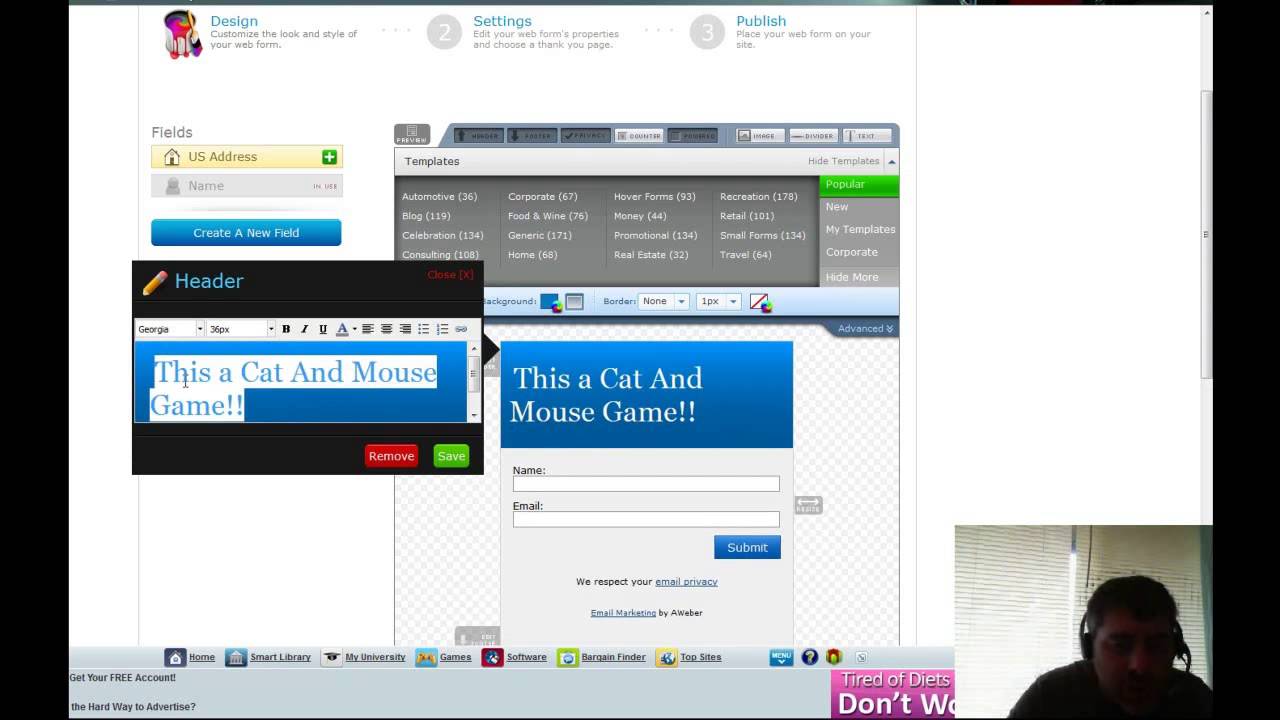 How to Make a Basic Squeeze page,Capture page Using Aweber!