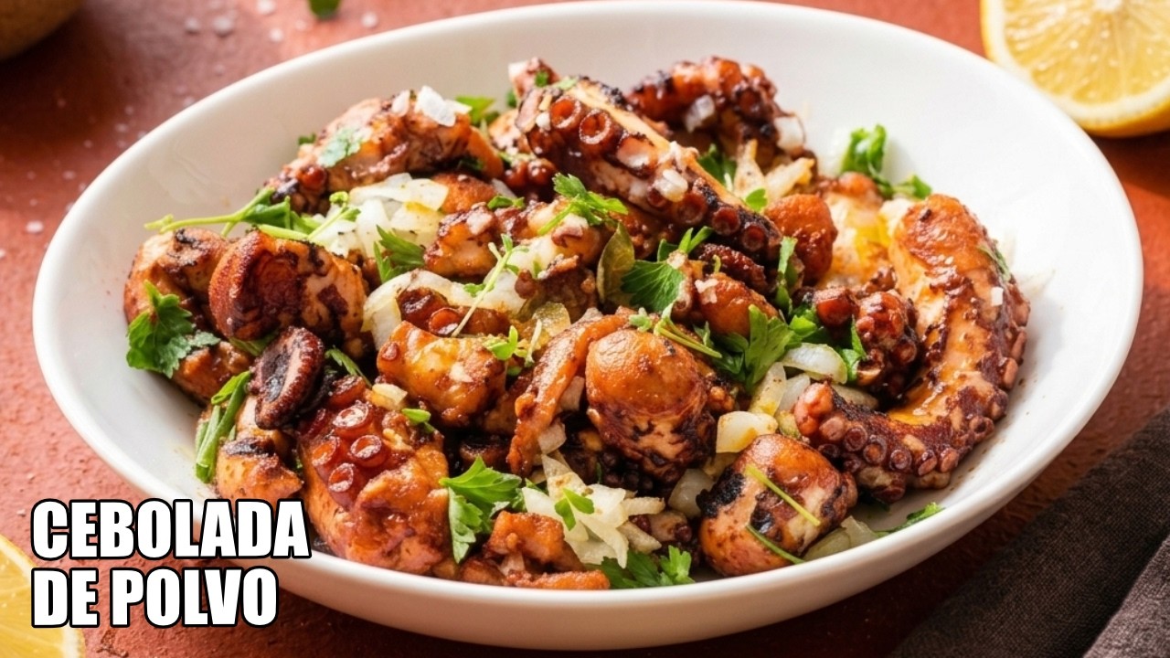 Cebolada de Polvo &agrave; Moda Portuguesa #saladas  #receitatradicional #gastronomiaportuguesa