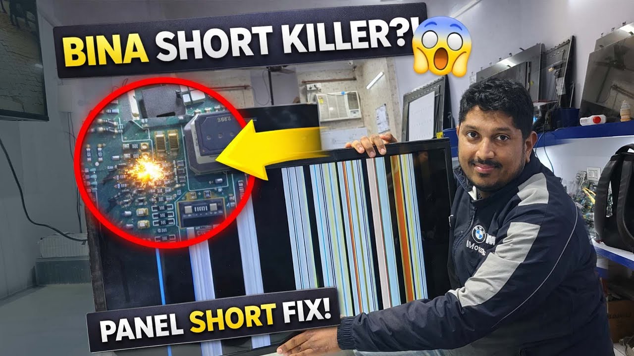 Bina Short Killer 😱 Panel Shorting Repair | LED TV Panel Fix | Led Tv Repairing Course | Refix India
