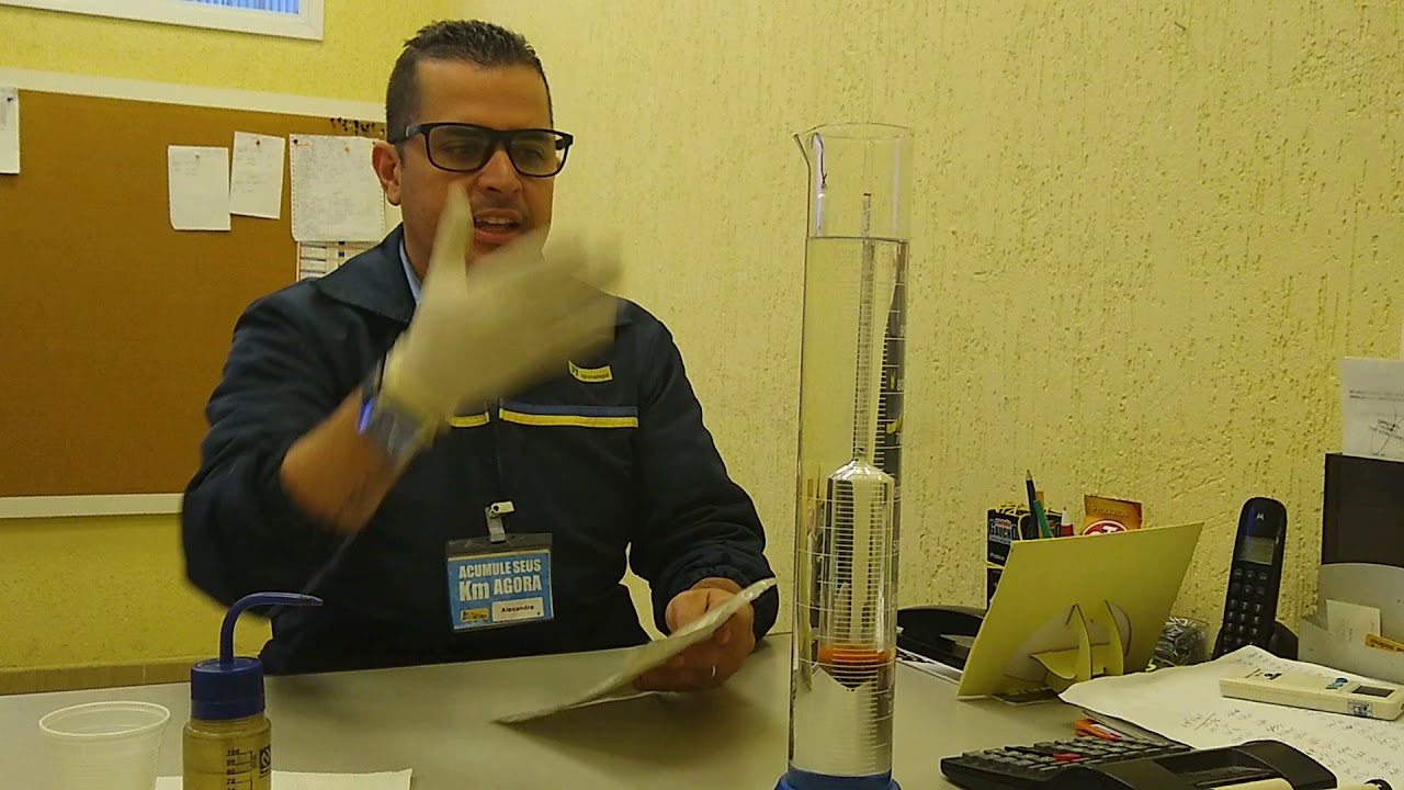 Teste de qualidade do etanol.