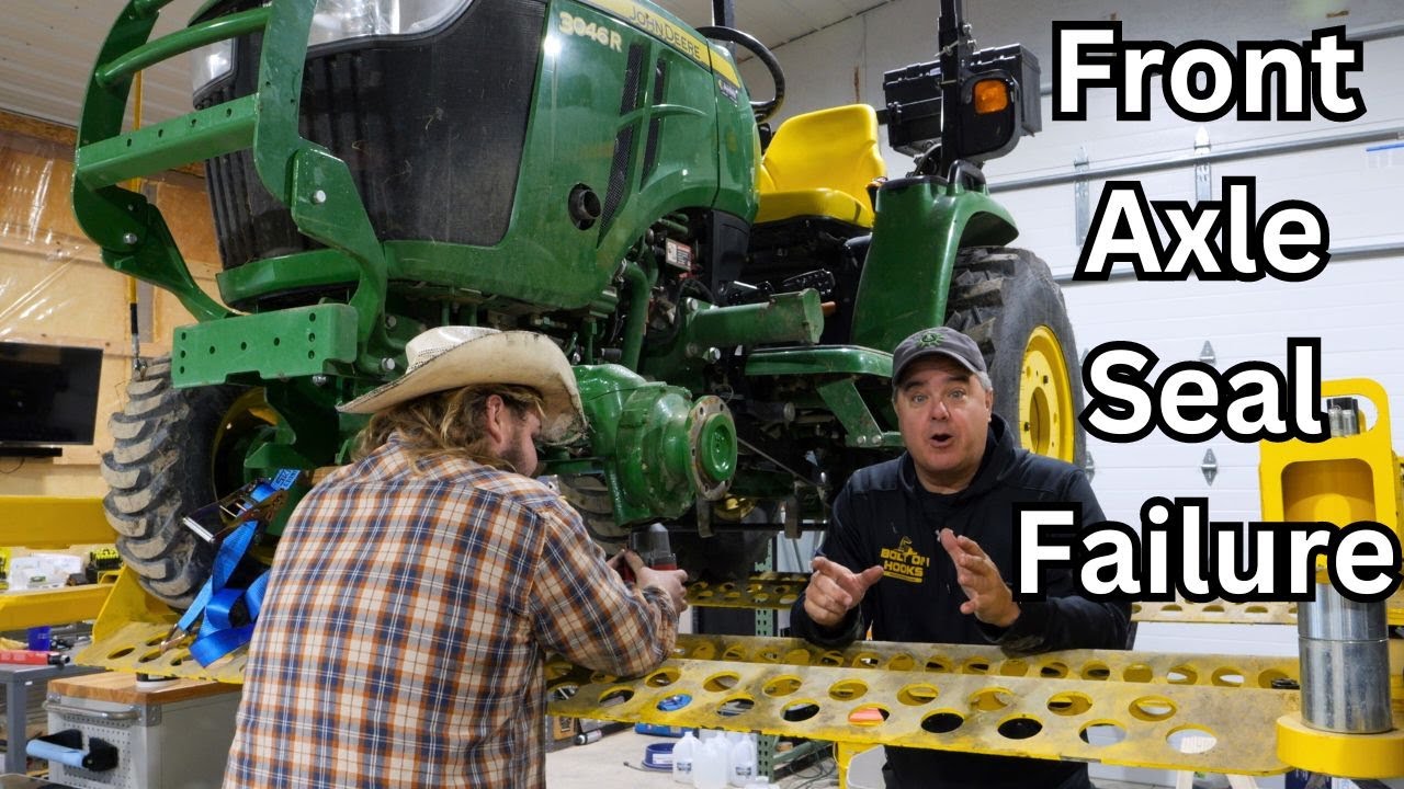Устранение течи в сальнике переднего моста Deere 3R, John Deere 3033R/3039R/3046R!