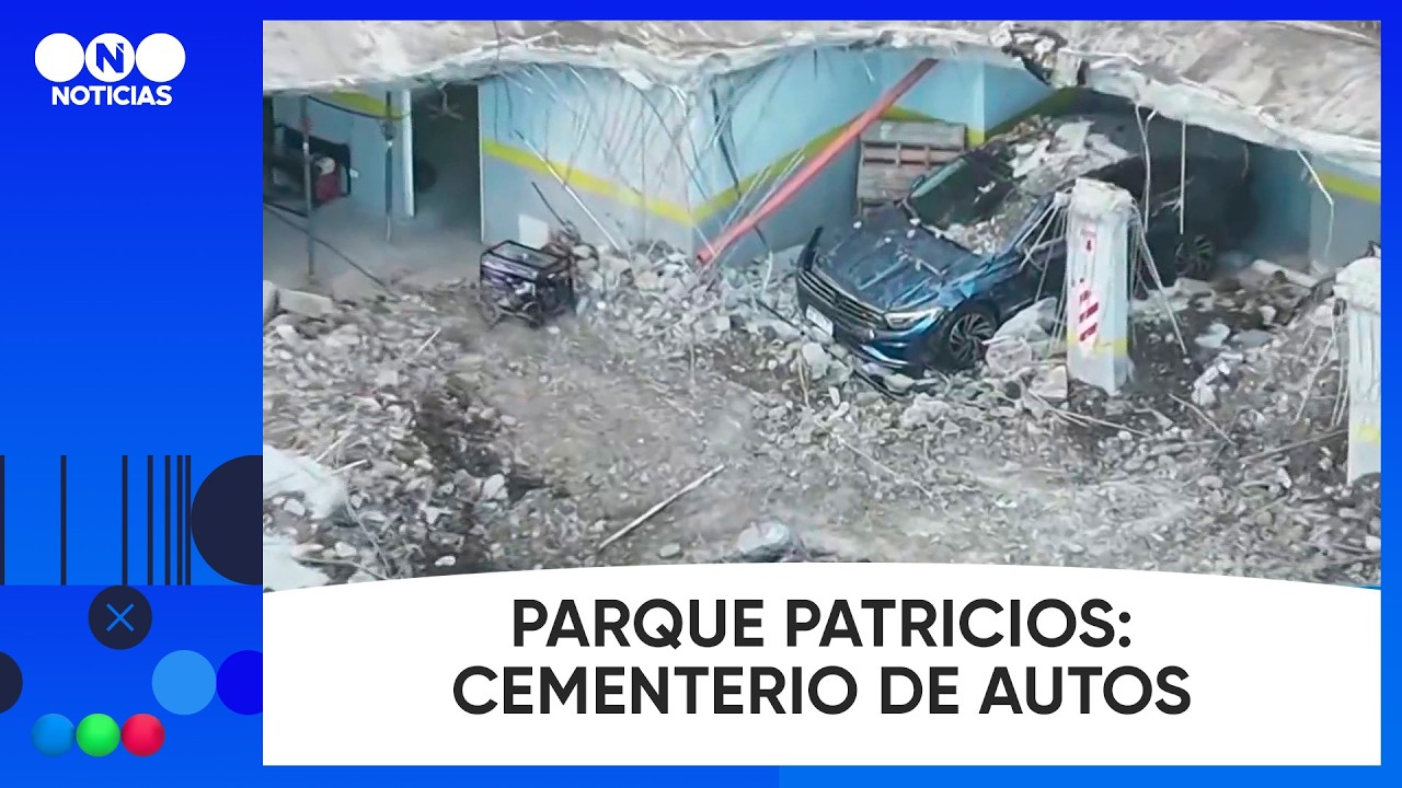 Derrumbe en Parque Patricios: EL ESTACIONAMIENTO AHORA ES UN CEMENTERIO DE AUTOS #TelefeNoticias