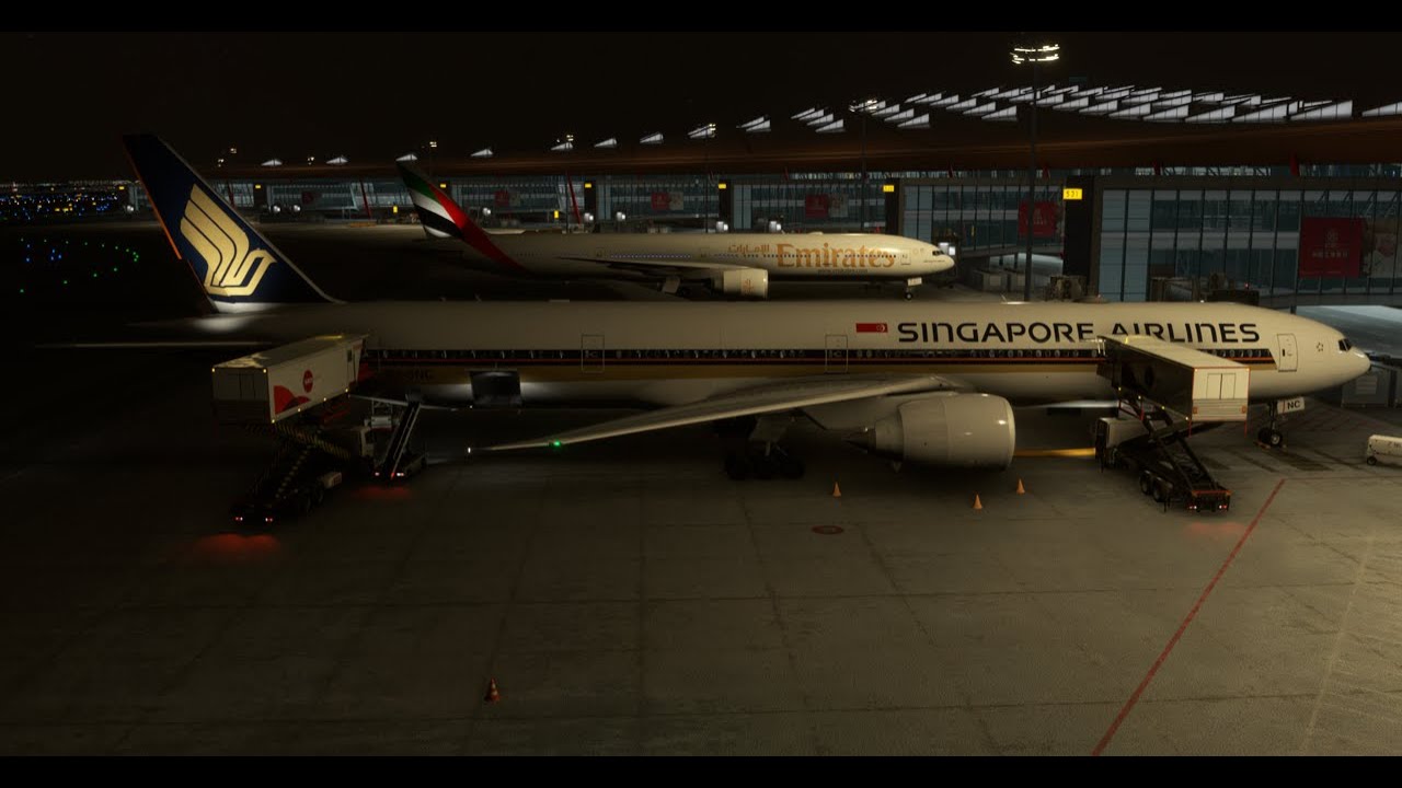 MSFS20 - PMDG B77W - Night CAVOK Departure from Beijing RW01 - SIAV Group - VATSIM (SQ807)