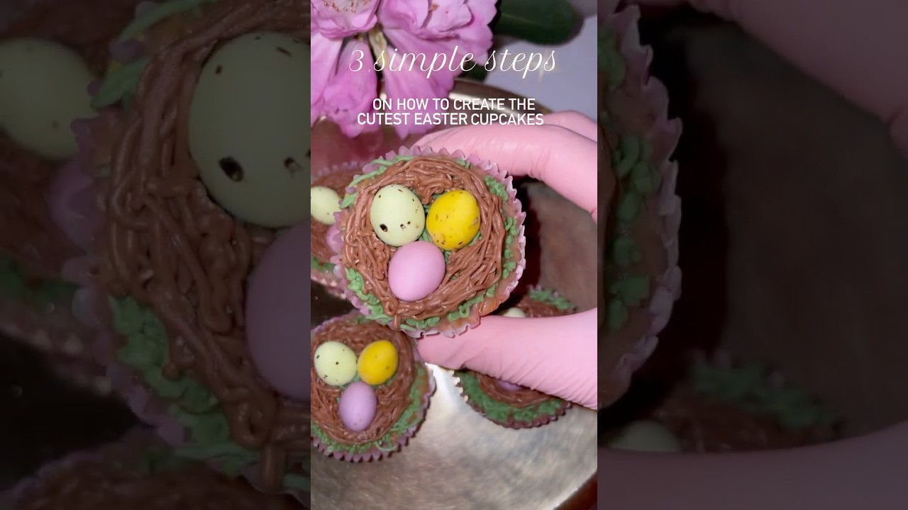 3 Simple Steps - To the Cutest Easter Egg Cupcakes🐣 | Full Tutorial!