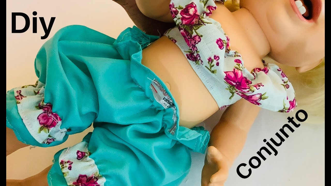 Como fazer Conjunto Cropped  para Baby Alive + Molde - Risoleta