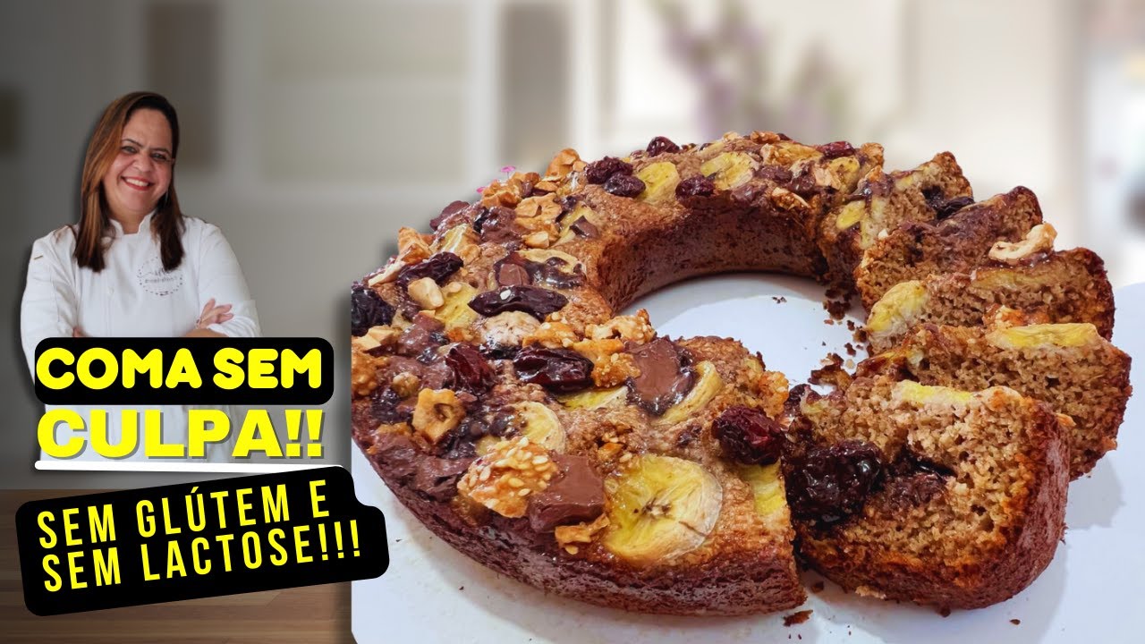 BOLO FIT DE BANANAS.SEM GLÚTEN, SEM LACTOSE e SEM CULPA !!
