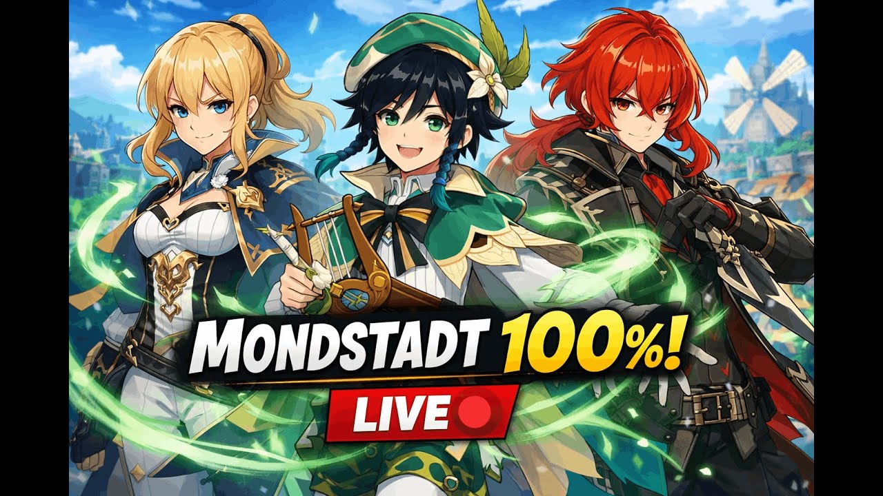 Exploring Mondstadt 100% Completion 🌬️  | Genshin Impact LIVE