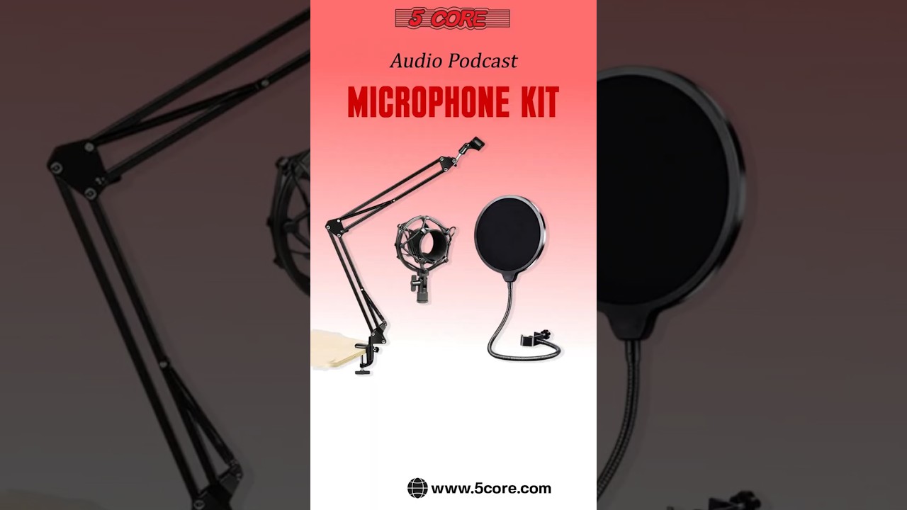 Level Up Your Recordings with the 5 Core Pro Audio Podcast Microphone Kit! 🎧🎬
