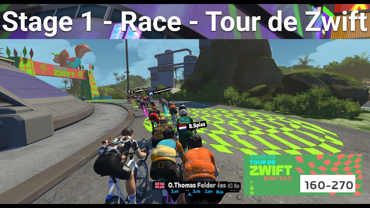 Tour de zwift stage 1 Turf n surf 9th jan 7 10pm  160~270