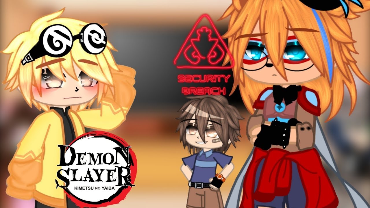 🌊⚔️// Demon Slayer characters react to Security Breach (No Ships) //🤖🔴🔵